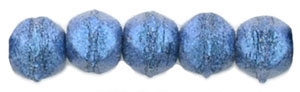 Czech English Cut Round 3mm : Metallic Suede - Blue - 25 pieces