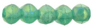 Czech English Cut Round 3mm : Luster Iris - Atlantis Green - 25 pieces