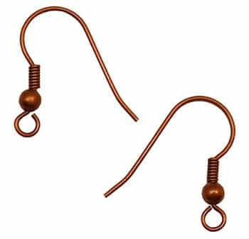 Antique Copper French Ear Wire 20mm - 1 pair