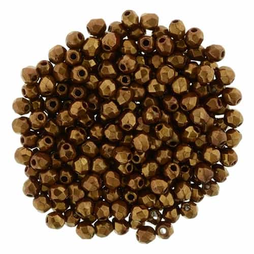 FP2-B93210 - Firepolish 2mm : Patina - Copper Bronze - 25 pieces