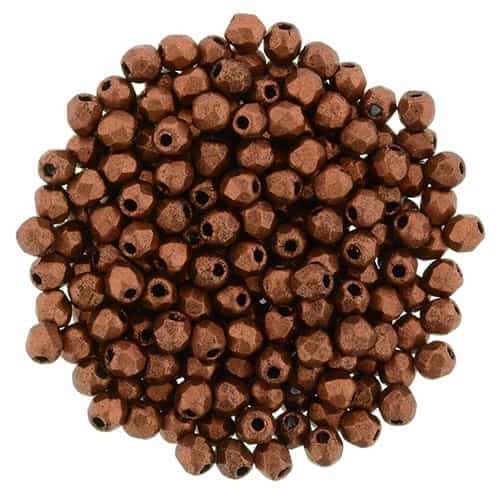 FP2-K0175 - Firepolish 2mm : Matte - Metallic Antique Copper - 25 pieces