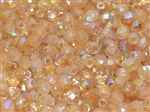 Firepolish 3mm : FP3-00030-98581 - Crystal Etched Yellow Rainbow - 25 Count