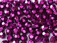 Firepolish 3mm : FP3-34268 - Jet Heavy Metal Fuchsia - 25 Count