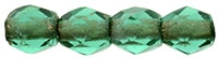 Firepolish 3mm : FP3-CL5073 - Copper Lined - Emerald - 25 Count