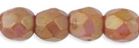 Firepolish 3mm : PF3-P65491 - Luster - Opaque Rose/Gold Topaz - 25 Count