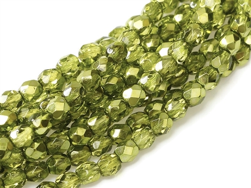 Firepolish 4mm: FP4-67554 - Crystal Olive Metallic Ice - 25 pieces