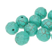 Firepolish 4mm: FP4-24614 - Ionic Turquoise Green/Brown - 25 pieces