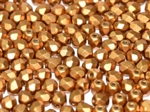 Firepolish 4mm : FP4-29415 - Alabaster Metallic Brass - 25 Count