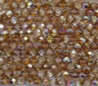 Firepolish 6mm: FP6-00030-98532 - Crystal Brown Rainbow - 25 Bead Strand