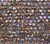 Firepolish 6mm: FP6-00030-98533 - Crystal Copper Rainbow - 25 Bead Strand