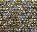 Firepolish 6mm: FP6-00030-98536 - Crystal Golden Rainbow - 25 Bead Strand