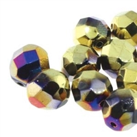 Firepolish 6mm: FP6-23980-98545 - Jet California Violet - 25 Bead Strand