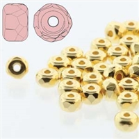 FPMS2300030-GP - 2x3mm Faceted Micro Spacers - 24 Kt Gold Plate - 25 Pieces