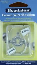 'French' Wire Silver Plated .1 Meter Each Size Assorted