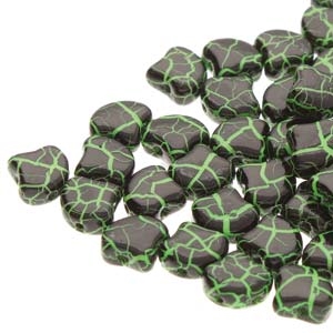 Ginko : GNK7802010-24620 - Ionic Jet/Green - 25 Beads