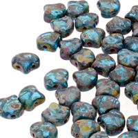 [ 8-1-B-3 ] Ginko : GNK8760020-86805 - Aqua Travertine - 25 Beads