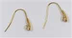 GPB17MMFTD - Gold Plated Brass 17mm Fishhook Earwires with Tear Drop - 1 Pair