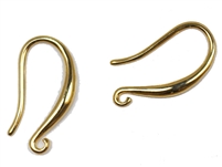 GPB18MMFOL - Gold Plated Brass 18mm Fishhook Earwires with Open Loop - 1 Pair