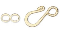Gold Plated Brass Hook & Eye Clasp  - 12x8.5mm