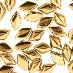 GemDuo-270 - GemDuo 2-Hole Beads - 5x8mm - 24 Karat Gold Plated (approx 40 pcs)