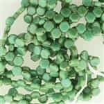 Czech 2-Hole 6mm Honeycomb Beads - HC-63120-86805 Opaque Green Turquoise Dark Travertin - 25 Count