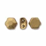 Czech 2-Hole 6mm Honeycomb Jewel Beads - HCJ-00030-01710 - Bronze Pale Gold - 25 Count