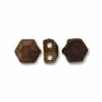 Czech 2-Hole 6mm Honeycomb Jewel Beads - HCJ-23980-14415 - Jet Bronze - 25 Count