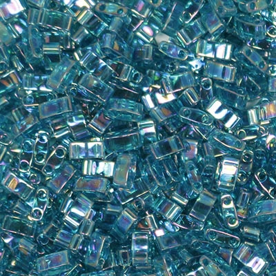 5 Grams HTL-2458 TR Teal Miyuki Half Tila Beads