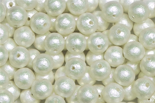 J671-08 - 8mm Rich White Cotton Pearl Bead - 1 Pearl