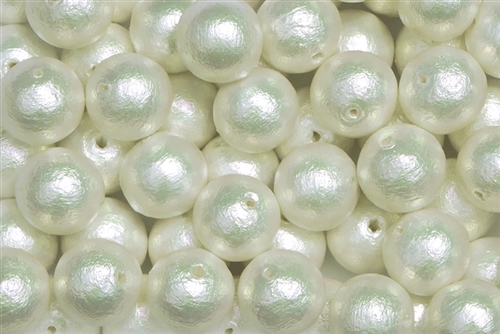 J671-10 - 10mm Rich White Cotton Pearl Bead - 1 Pearl