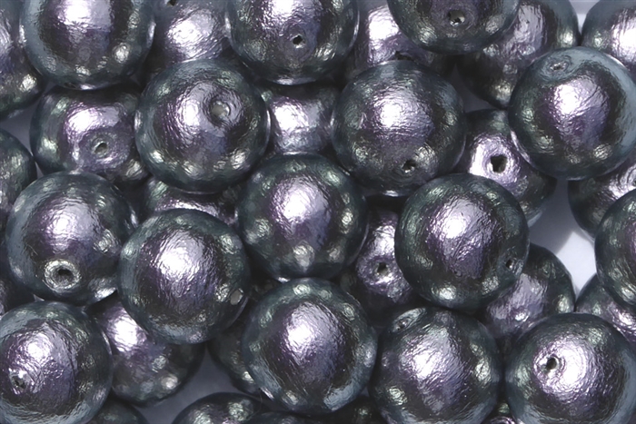 J673-12 - 12mm Rich Gray/Lavender Cotton Pearl Bead - 1 Pearl