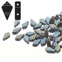 Czech Kite Beads : 9x5mm - KT9523980-28773WB - Matte Jet Laser Web - 25 Count