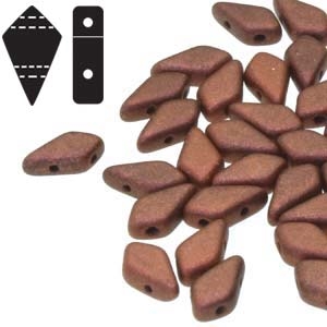Czech Kite Beads : 9x5mm - KT9523980-94100 - Polychrome Copper - 25 Count
