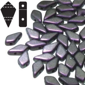 Czech Kite Beads : 9x5mm - KT9523980-94101 - Polychrome Black Raspberry - 25 Count