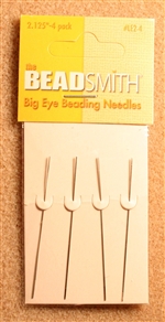 2.125 Inch Big Eye Beading Needles - 4 Pack