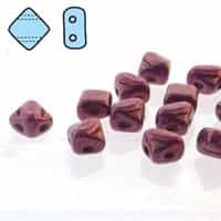 Czech Silky 2-Hole Beads "Mini" 5x5mm - MiniCZS-02010-15726 - Purple Vega - 40 Bead Strand