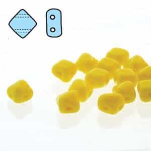 Czech Silky 2-Hole Beads "Mini" 5x5mm - MiniCZS-83120 - Lemon - 40 Bead Strand