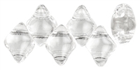 MiniGem-00030 - MiniGem 2-Hole Beads - 3x5mm - Crystal - 25 Count