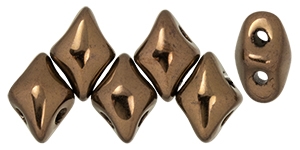MiniGem-14415 - MiniGem 2-Hole Beads - 3x5mm - Dark Bronze - 25 Count