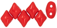 MiniGem-9320 - MiniGem 2-Hole Beads - 3x5mm -  Opaque Red - 25 Count