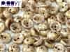 PB-03000-15695 - Czech Piggy Beads 4x8mm - Chalk White Lila Gold Luster - 25 Beads