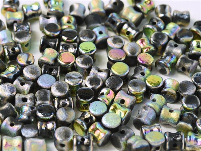 Preciosa Pellet Beads 4x6mm - PE23980-28180 - Etched Jet Vitrail Full - 25 Beads