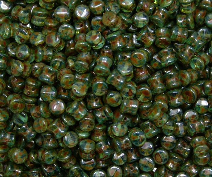 Preciosa Pellet Beads 4x6mm - PE60020-86800 - Aqua Travertin - 25 Beads