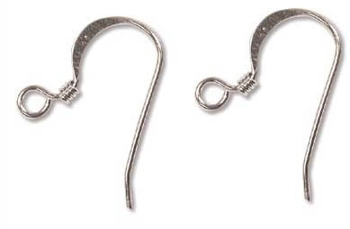 Silver Plated 18mm Ear Wire with Coil - 1 Pair