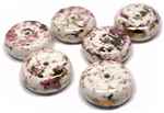 PR26MM-WPGS - 26mm x 10mm Rondelle - 2.5mm Hole - White with Pink and Gold Speckles - 1 Count