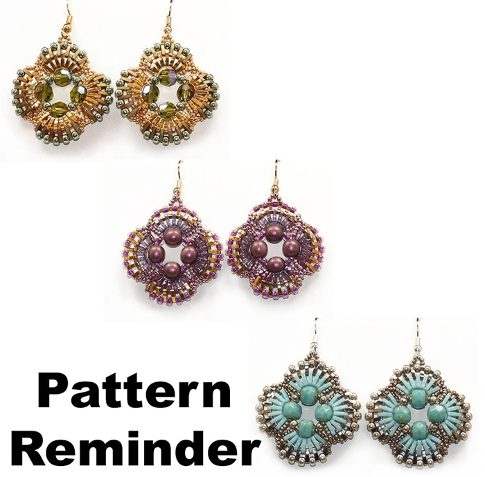 Miyuki Quarter Tila Earrings Pattern Reminder