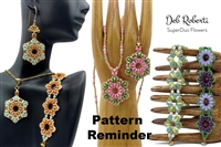 Deb Roberti's SuperDuo Flower Bracelet, Pendant, Earrings & Necklace Pattern Reminder