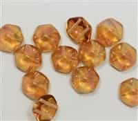 12mm Pyramid Hex Two Hole Beads - PYH12-00030-29121 - Crystal Apricot - 1 Bead