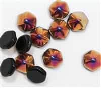 12mm Pyramid Hex Two Hole Beads - PYH12-23980-29500 - Jet Sliperit - 1 Bead