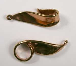 Red Bronze Swirl Hook & Eye Clasp